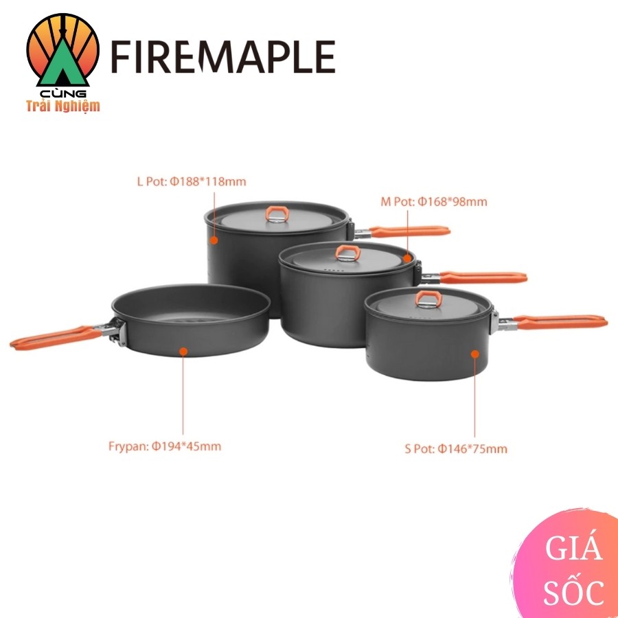 [CHÍNH HÃNG] COMBO Nồi Chảo Nấu Ăn 4 Trong 1 Fire Maple FEAST 5 Gọn Nhẹ Chuyên Dụng Cho Du Lịch, Dã Ngoại Cắm Trại