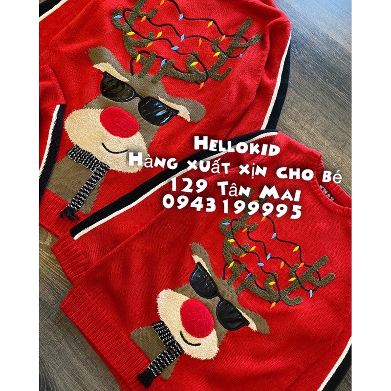 áo len noel tuần lộc đeo kính(form to)