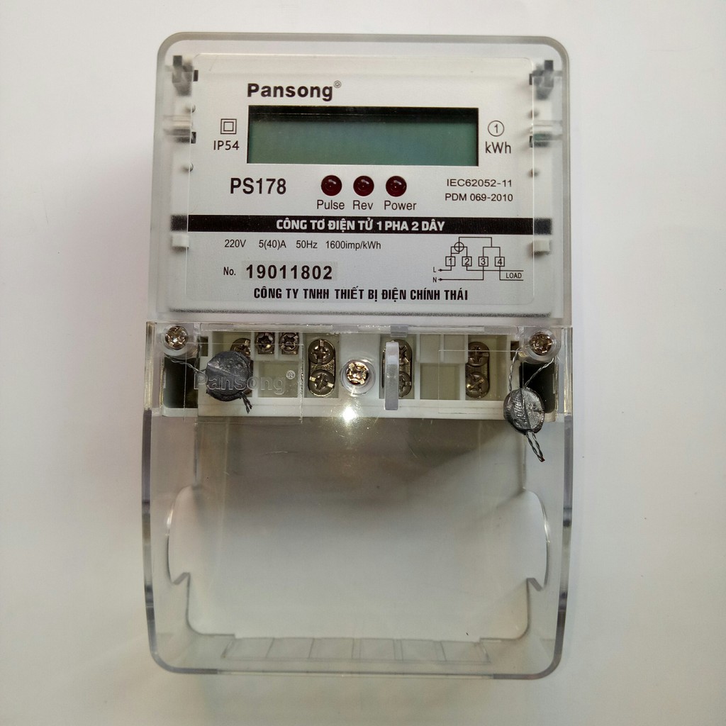 Công tơ điện 1 pha 2 dây kiểu điện tử PANSONG PS178 5A