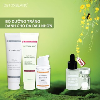 Combo Mặt nạ thải độc tố + Sữa rửa mặt sinh học + Kem dưỡng trắng chống nắng - TẶNG COLAGEN TRẮNG DA (350.000đ)