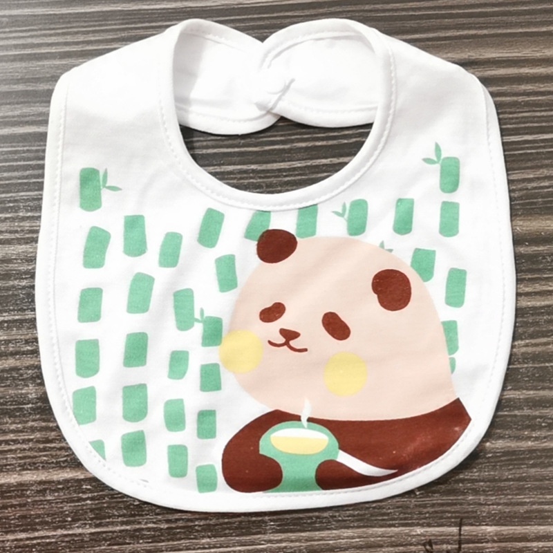 Yếm Ăn Cotton Chống Nước Có Nút Chống Bẩn Cho Bé Sơ Sinh