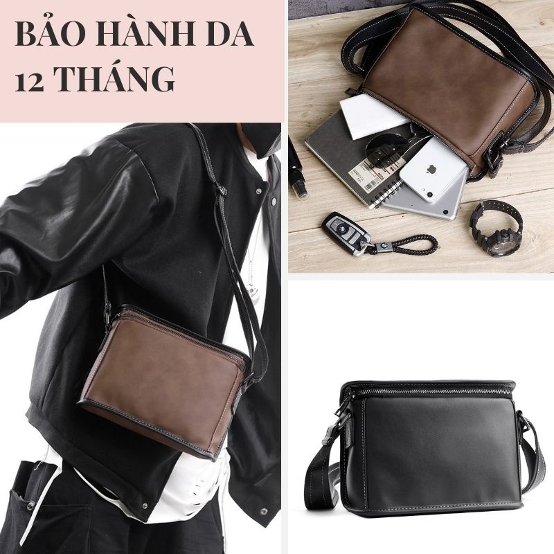 Túi đeo vai nam nữ ⚡FREESHIP⚡da cô điển Lịch lãm, phong cách, bền đẹp. BH 12t Tặng Vớ nam 86U7