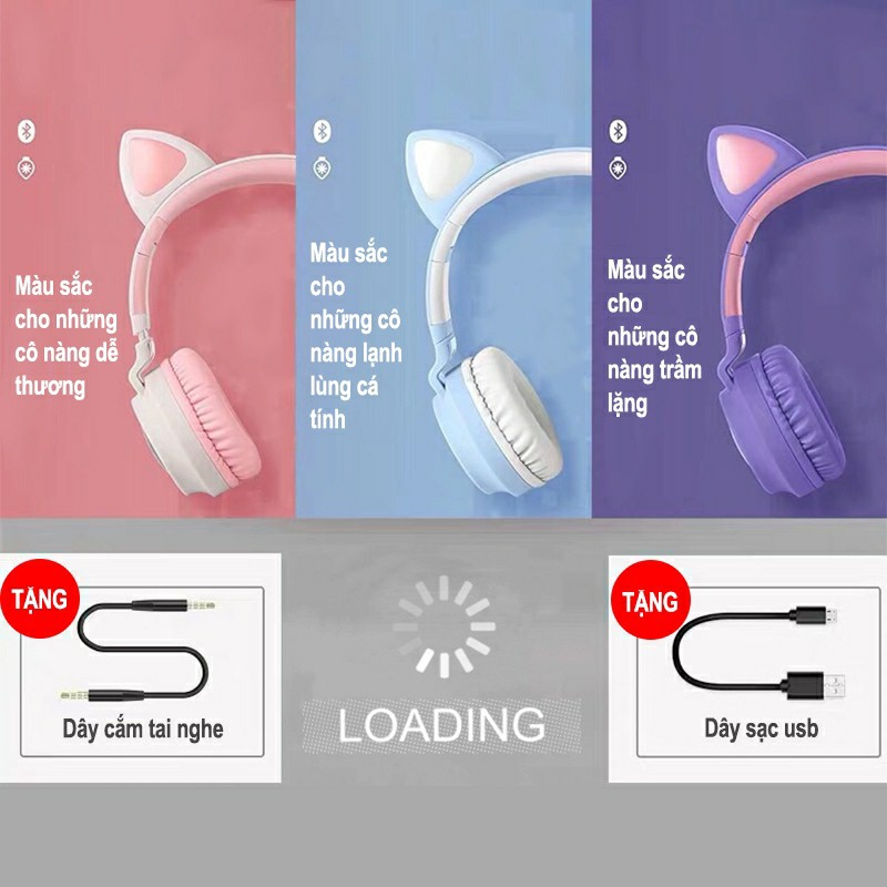 Free Ship 🎁🎁🎁Tai nghe tai mèo bluetooth Cat Ear BT028C - Tai phone không dây âm thanh sống động, thiết kế trẻ trung | BigBuy360 - bigbuy360.vn