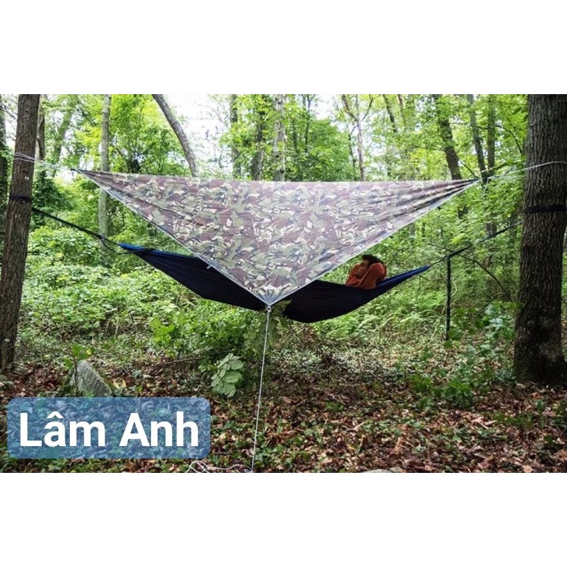 Võng Vải Dù Thái Lan Rằn Ri 2 lớp,Có Túi Rút Đi Kèm 5M Dây Dù