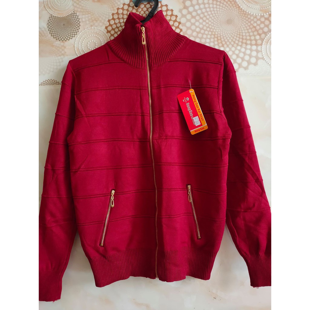 Áo khoác phối dây kéo túi hàng len co giãn dày dăn form to ảnh thật