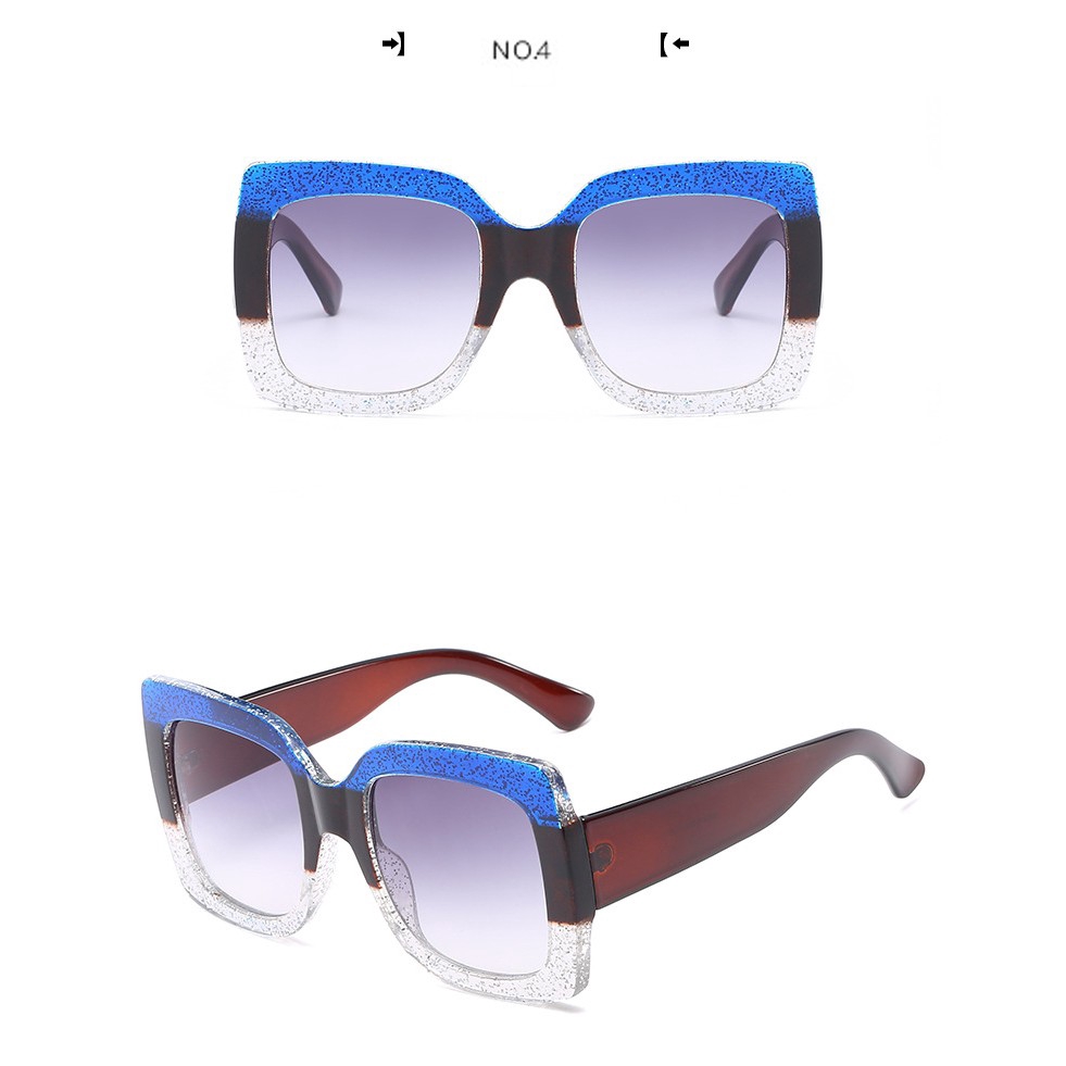 Kính Râm Oversize Tròng Vuông Màu Gradient Cho Nữ