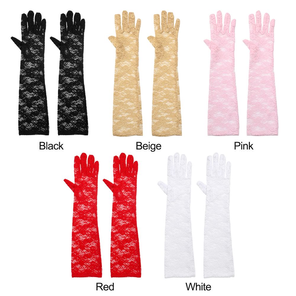 Găng Tay Ren Hoa Dài Co Giãn Chống Nắng Thời Trang Cho Nữ