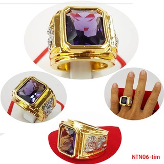 Nhẫn nam cao cấp rồng trắng phong cách châu ÂU NTN06 tím