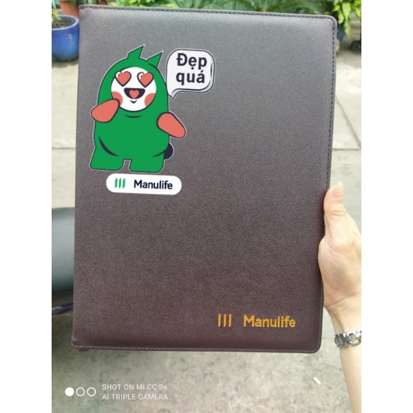 BÌA DA ĐỰNG HỢP ĐỒNG BẢO HIỂM MANULIFE SIÊU ĐẸP KT 32X24CM