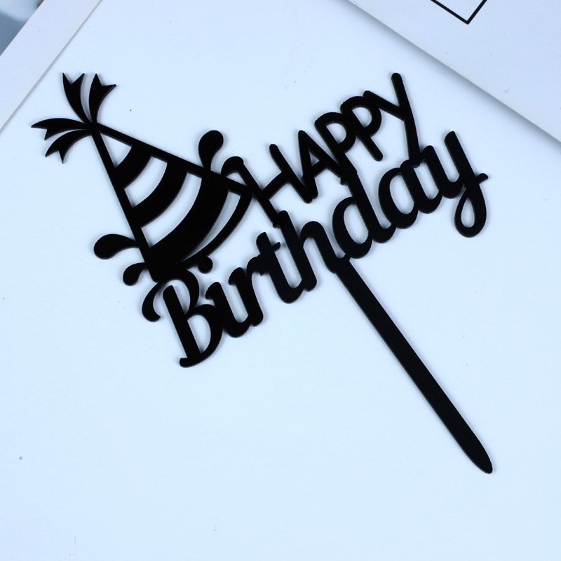 Que cắm mica happy birthday - set 10 cái