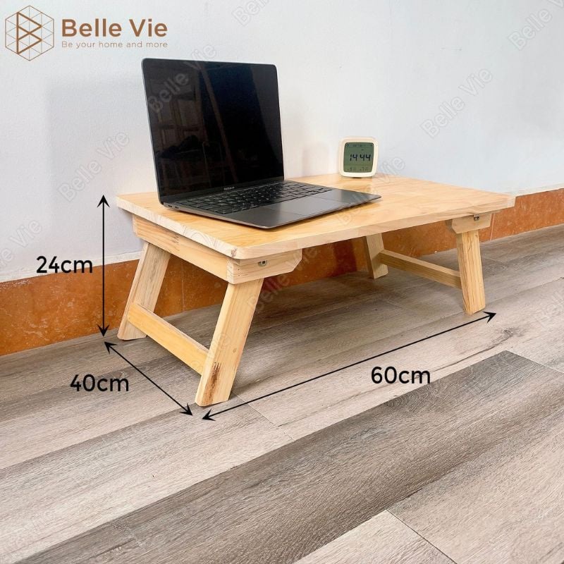 Bàn Gỗ Gấp Gọn BELLEVIE Bàn Bệt Chân Gấp Gọn Nhẹ, Bàn Trà Gỗ Cao SuKích Thước 40x60cm Tiện Lợi