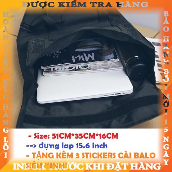 Balo unisex nam nữ vuông size to đựng lap 15.6 inch, chống thấm nước, đi học, đi du lịch, HÌNH THẬT khongbit