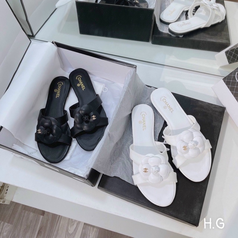 dép quai hoa super chanel hàng siêu đẹp full box