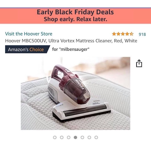 Máy hút bụi cầm tay đa năng Hoover Mbc-500Uv, hút bụi đệm, thảm, rèm cửa và sofa