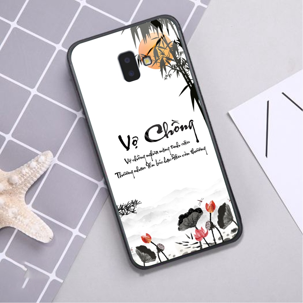 Ốp lưng KÍNH Samsung Galaxy J6 PLUS / J6+ in hình 3D TÀI LỘC-TÂM AN -MÃ ĐÁO