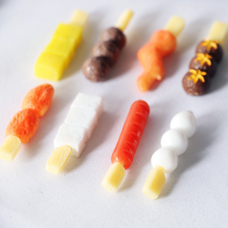 Charm (C84) slime/ Dụng Cụ Charm Trang Trí [Ko Keo &amp; Nút] Hình Xiên Cây Đồ Ăn (2.2 cm)