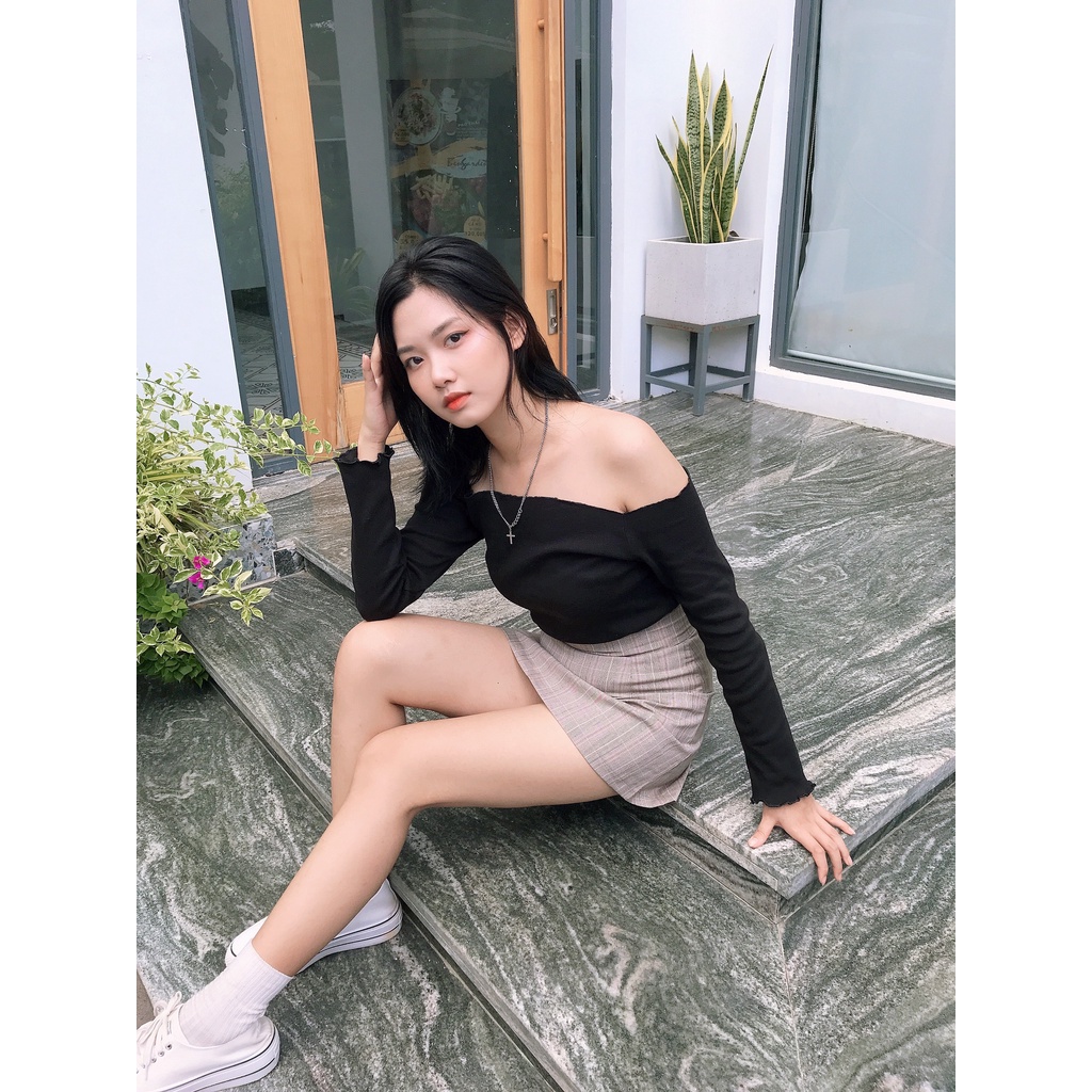 Chân váy sọc caro bling bling - sợi lấp lánh - ảnh thật mẫu Shop chụp | BigBuy360 - bigbuy360.vn