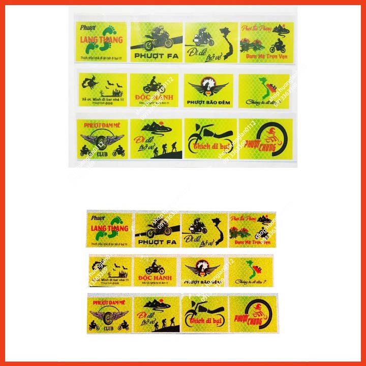 Tem decal phượt phản quang (giá 1 cái)