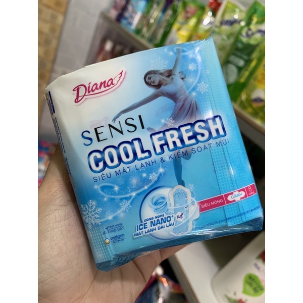 Băng vệ sinh Diana SenSi Cool Fresh siêu mỏng có cánh/ không cánh