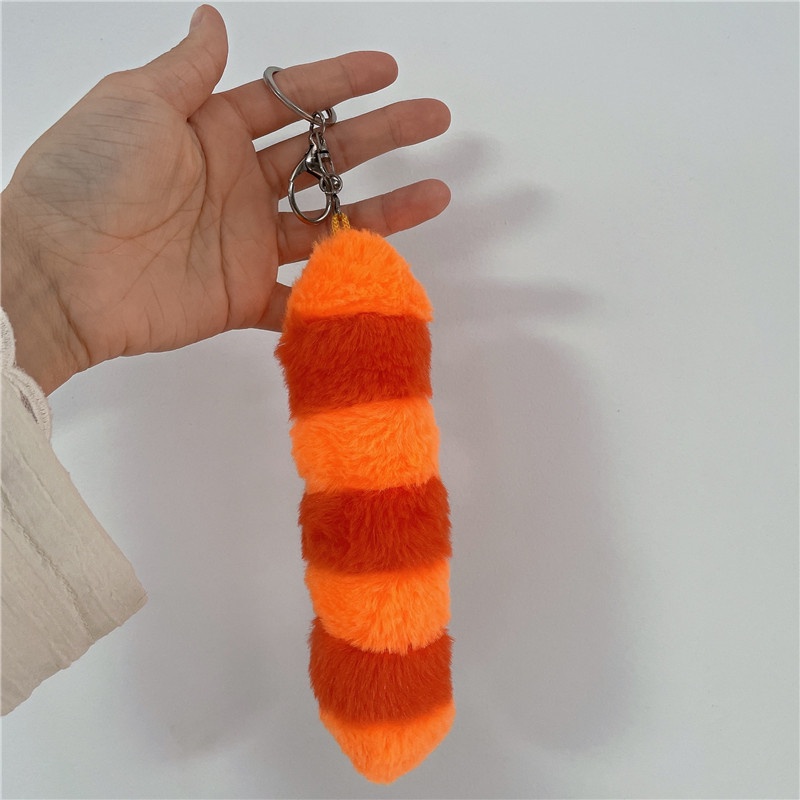 Thú nhồi bông màu đỏ bằng cotton pp/Đuôi nhồi bông làm móc khóa chủ đề hoạt hình Turning Red