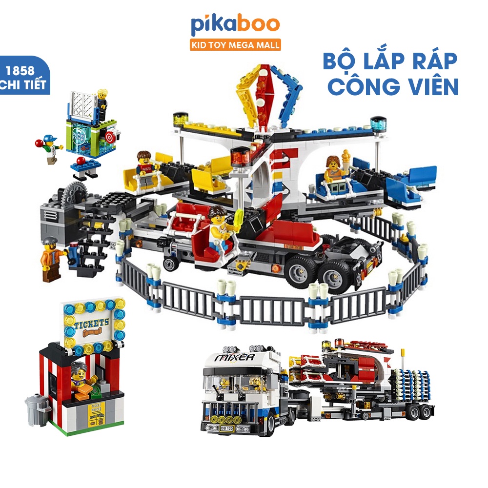 Đồ chơi lắp ráp Pikaboo cao cấp cỡ to tặng rubik 4x4 thiết kế từ nhựa ABS cao cấp an toan cho trẻ em