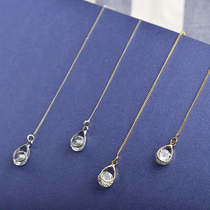 Bông tai dáng dài đính đá sang trọng dành cho nữ