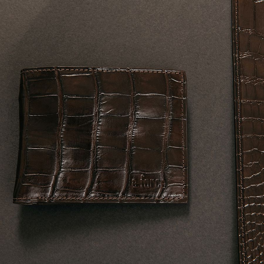 Ví Da Nam LAFORCE Cá Sấu VLA1100N-B-CF Tặng Tất UNIQLO Chính Hãng