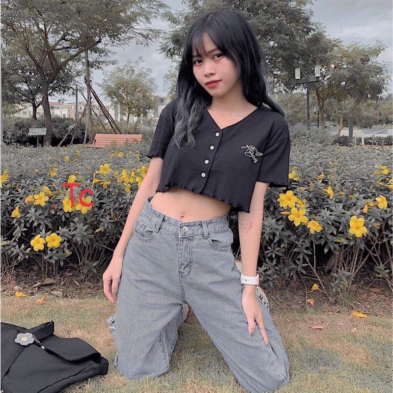 [Mã FAMARAL1 giảm 10K đơn 50K] Áo crt cúc thêu baby TC3