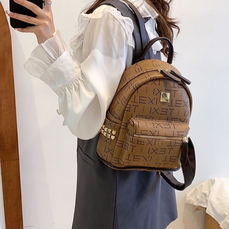 Balo mini Nữ Thời Trang Cao Cấp VINTAGE Đi Học Giá Rẻ Balo da pu hoạ tiết phong cách hàn quốc