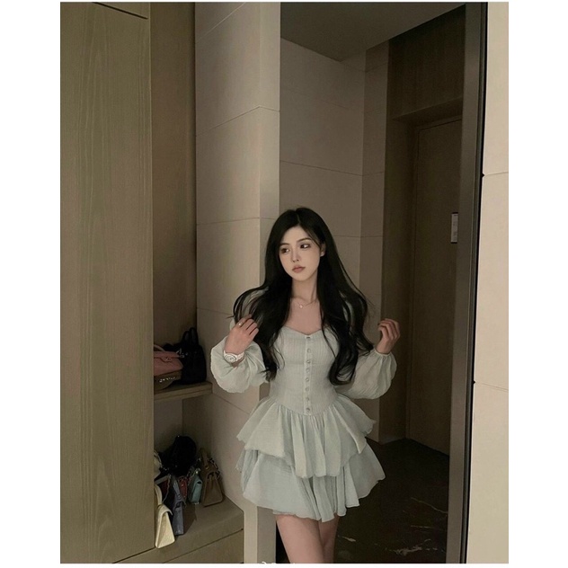 ĐẦM BẸT VAI TAY DÀI TẦNG XOÈ