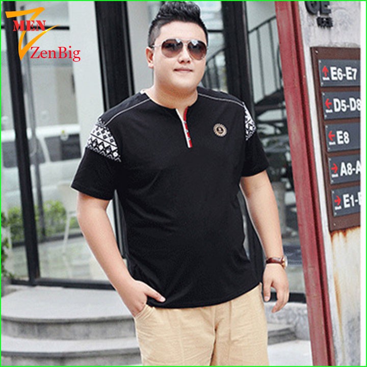 áo phông nam bigsize không cổ chất liệu cotton dành cho người mập