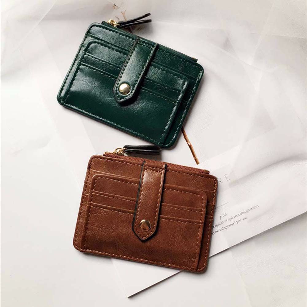 Ví da PU mini siêu mỏng đa năng thời trang cho nam và nữ