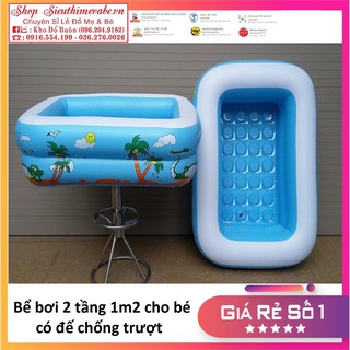 Bể bơi cao cấp 2 tầng hình chữ nhật 1,2m