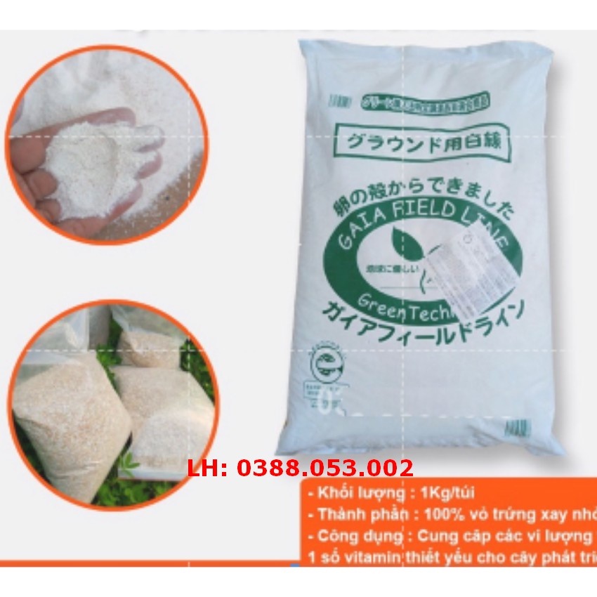 Bột Vỏ Trứng Gà Nhật Bản (500g) - Trừ Sên, Sâu Đất, Bổ Sung Canxi, Dưỡng Chất Cho Cây Chống Rụng Hoa, T
