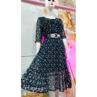 Đầm hoa thun lưới