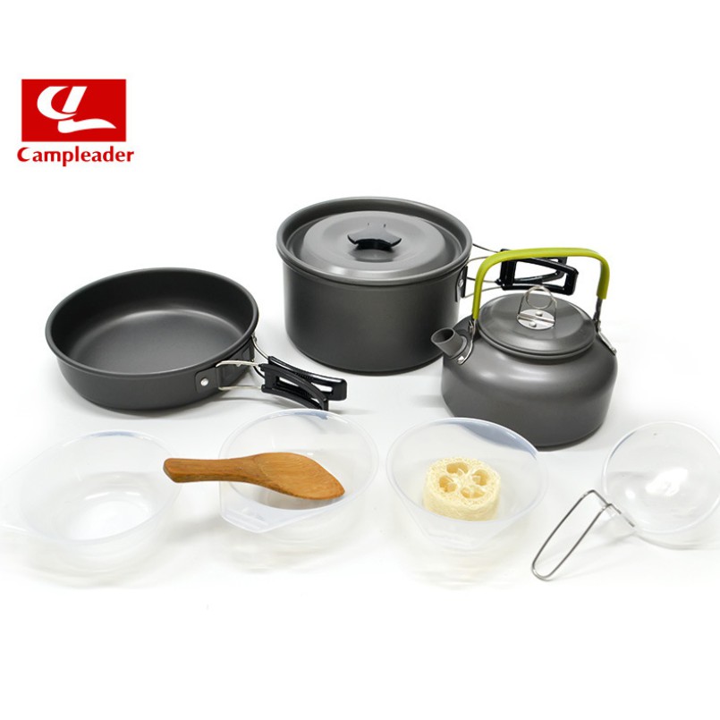 Bộ nồi cắm trại kèm ấm nước DS 308 (đầy đủ phụ kiện) | BigBuy360 - bigbuy360.vn