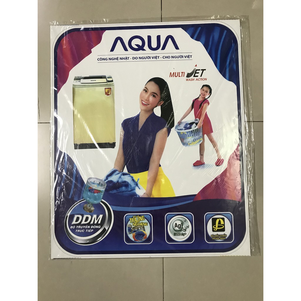 Tem dán máy giặt Aqua/ Miếng dán máy giặt Aqua (mẫu 2)