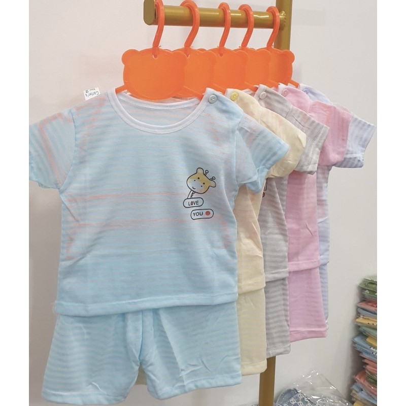 Bộ Cotton Sợi Tre Cài Vai Cho Bé