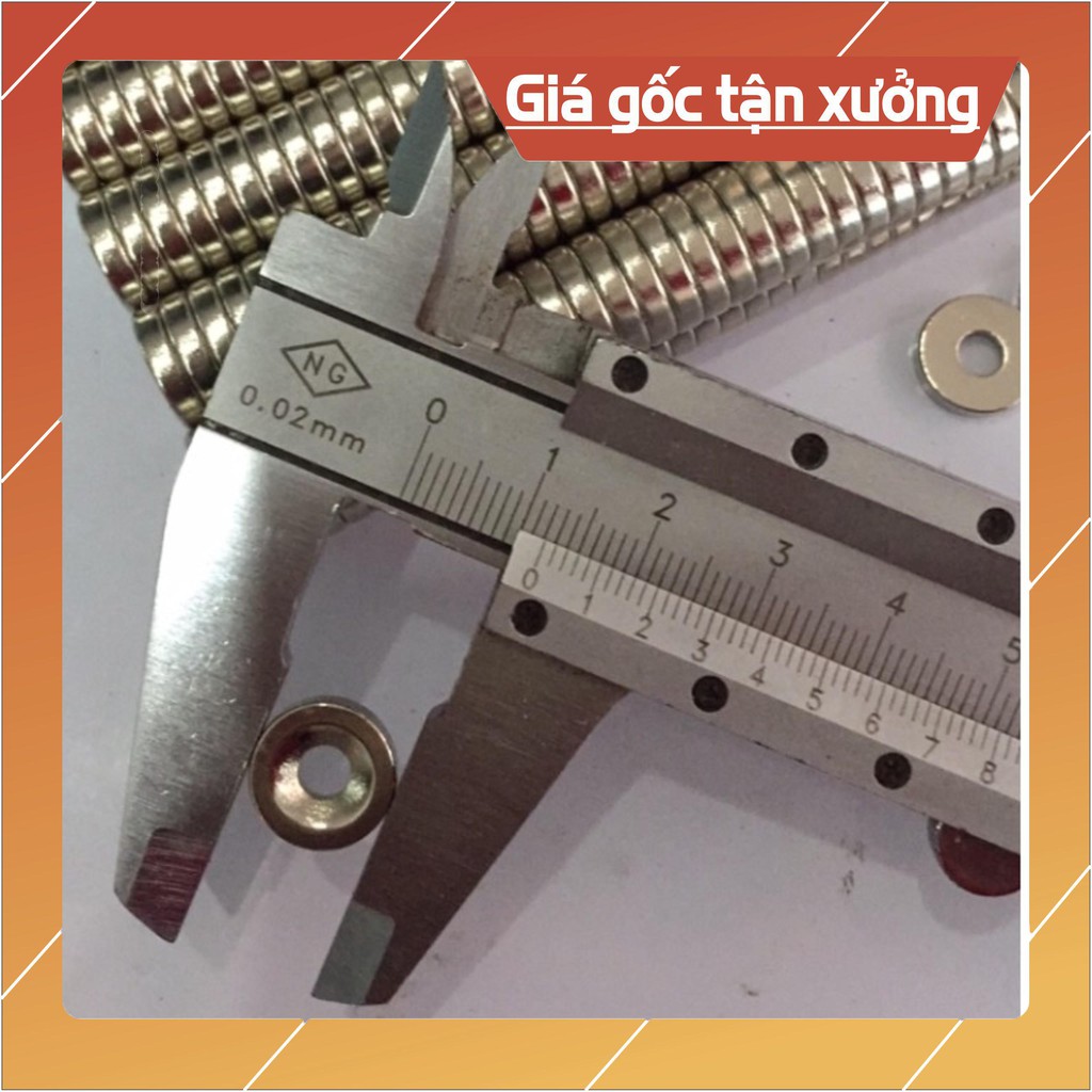 [Xả Kho] Nam châm viên đất hiếm 12x3 lỗ 4mm, loại nam châm trắng có lỗ bắt vít