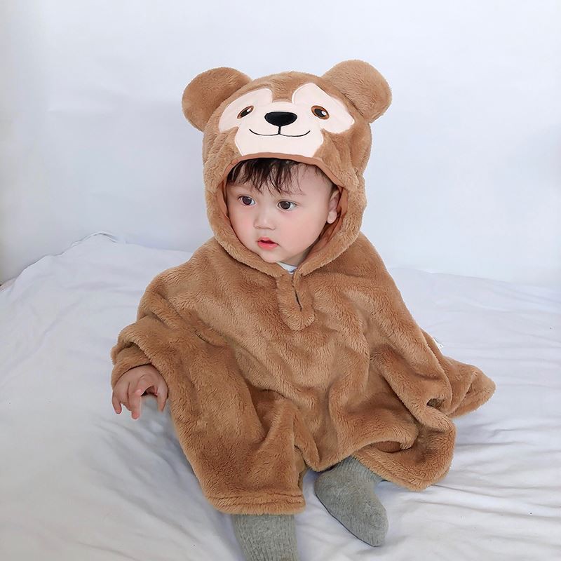 Áo choàng họa tiết hoạt hình thời trang Hàn Quốc chống gió cho bé