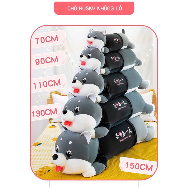 Gấu Bông To Khổng Lồ Giá Rẻ Cute Husky Black Love MINO STORE TH89