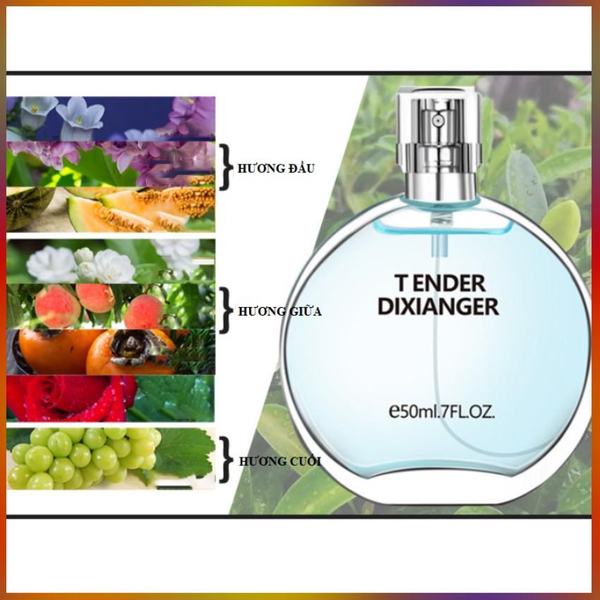 Nước Hoa Nữ Mầu Xanh Lam Tender 50ml/Chai Hương Thơm Thanh Mát Cả Ngày Dài