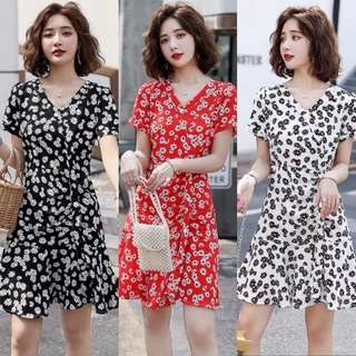 Đầm lụa hoa nhí cổ tim , đuôi cá siêu xinh 75878