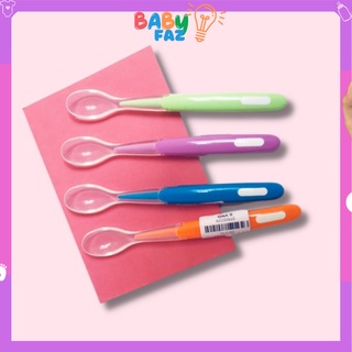 Thìa ăn dặm silicone báo nóng tập xúc cho bé đầu mềm mại