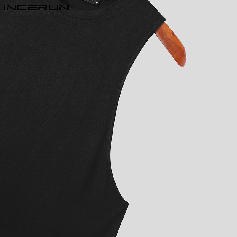 Áo tanktop INCERUN cổ tròn 2 màu thời trang mùa hè cho nam