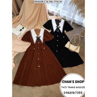 Bigsize 60- 90kg đầm nhung kèm nơ