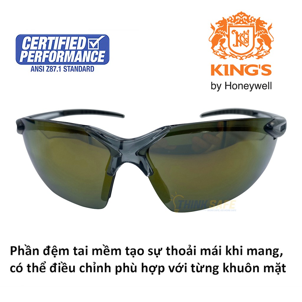 Kiếng bảo hộ King's KY717 trang bị bảo hộ lao động, chống tia uv, chống bụi đi đường, chống tia bắn, giọt bắn Thinksafe