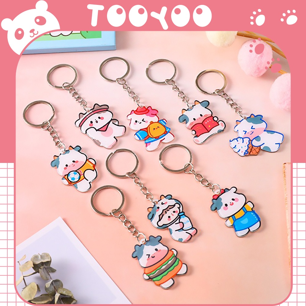 Móc khóa mica con bò sữa mini dễ thương cute TooYoo TY0043