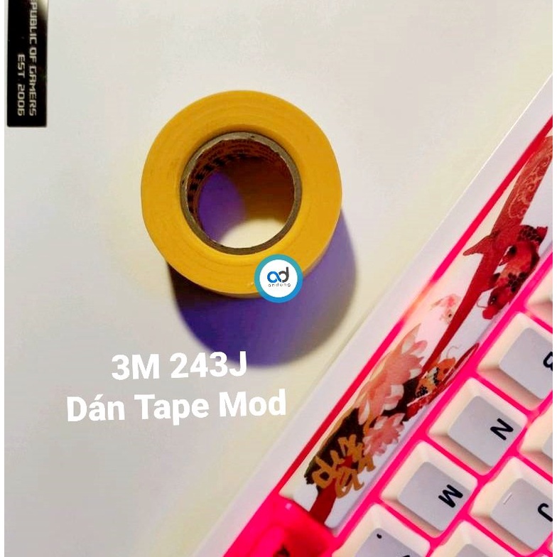 Băng keo giấy 1 mặt 3M 243 J Plus masking tape  che sơn cao cấp (hoặc dán tape mod bàn phím)