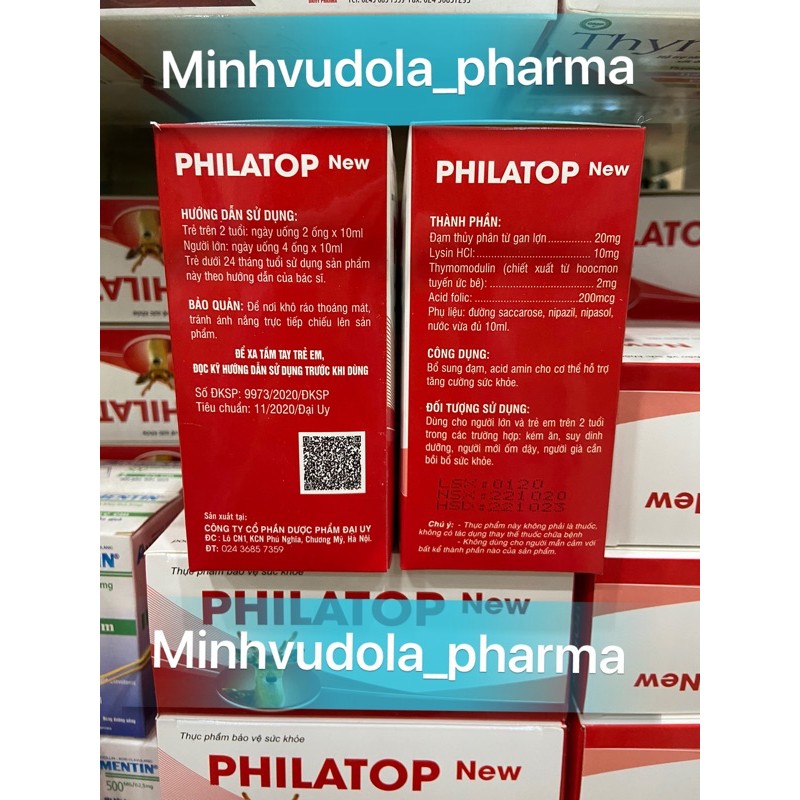 Philatop ống nhựa Đại Uy (hộp 20 ống)